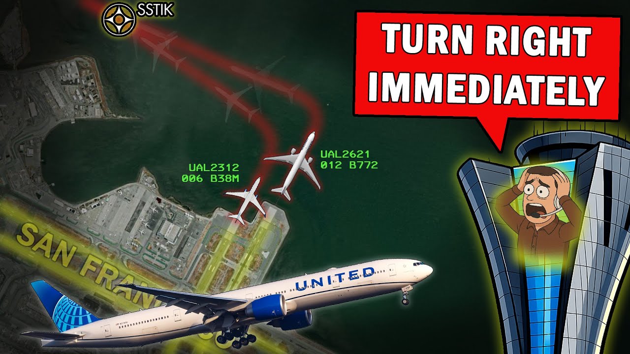 Near Mid-Air Collision at San Francisco | Same Departure Route Assigned?