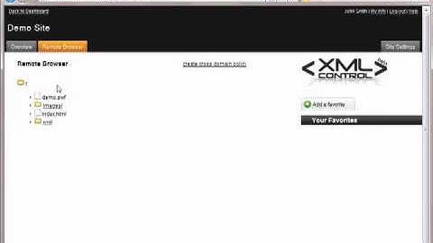 XML Control on how to add an XML file to your favorites in this Flash CMS