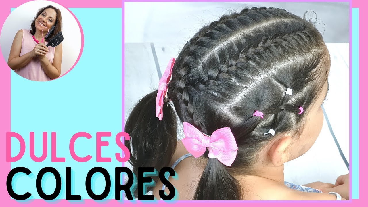 ?PEINADOS PARA NIÑAS - FÁCIL y BONITO - Trenza raíz desde arriba - Peinado  con LIGAS - PEQUEINADOS - YouTube