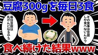 【2ch面白いスレ】豆腐300gを毎日3食、食べ続けた結果www【ゆっくり解説】