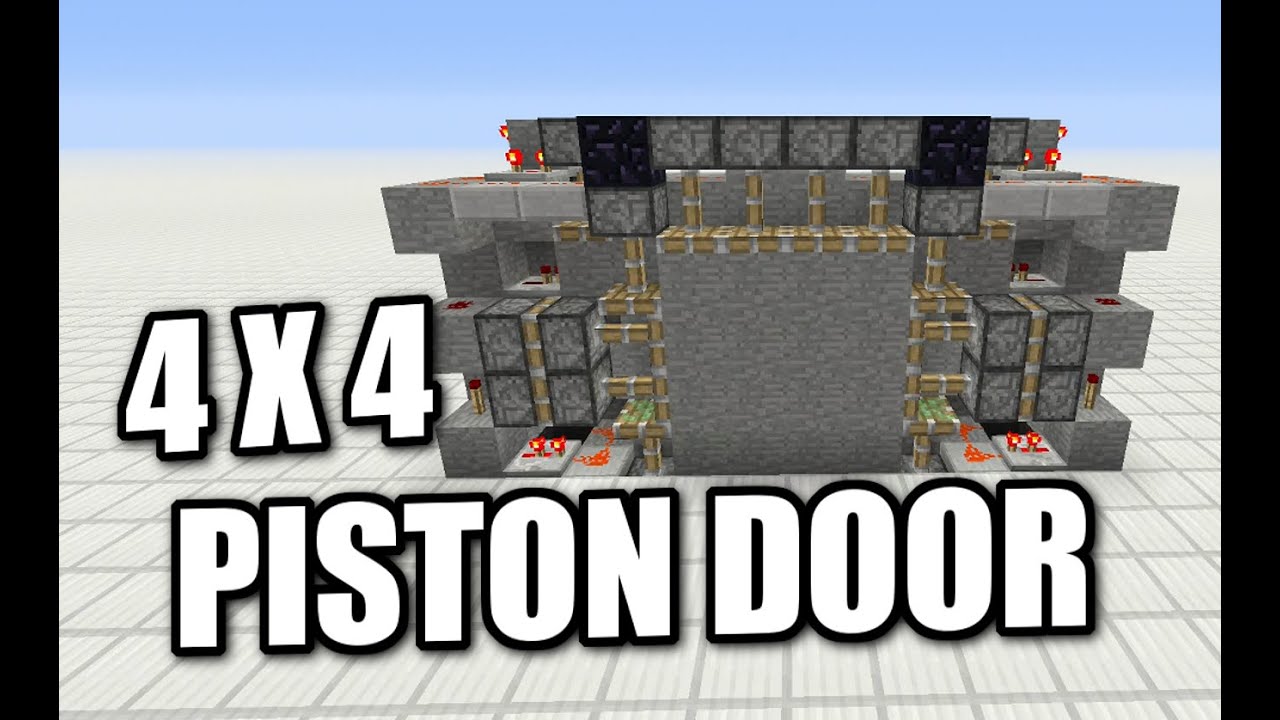 Minecraft Bedrock - 4x4 FLUSH PISTON DOOR 🚪  [ Tutorial ] PS4 / MCPE / Xbox / Windows / Switch