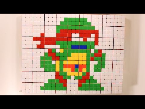 Drawing Raphael with Rubik's Cubes | TMNT | SPEED ART