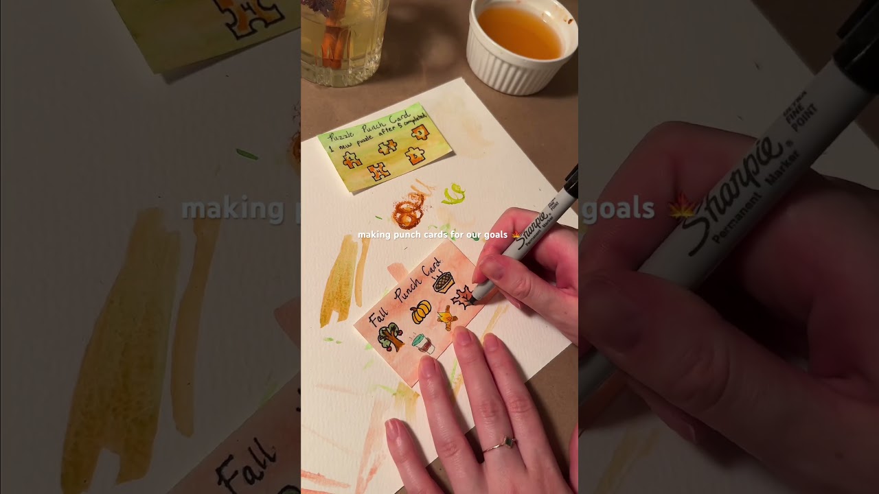 Fall bucket list but as punch cards 🍁 