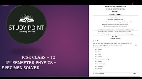 Icse semester -2 biology solved specimen Question paper