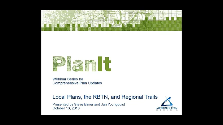 PlanIt: Local Planning, the Regional Bicycle Transportation Network & Regional Trails Webinar