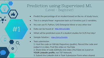 TSF Task 1: Prediction Using Supervised Machine Learning