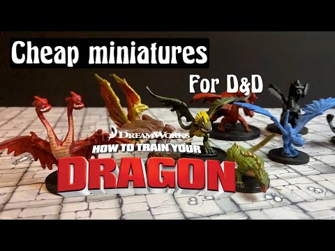 Cheap dragon miniatures for Dungeons and Dragons D&D from How to Train your Dragon.