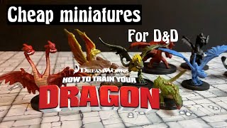 Cheap dragon miniatures for Dungeons and Dragons D&D from How to Train your Dragon.