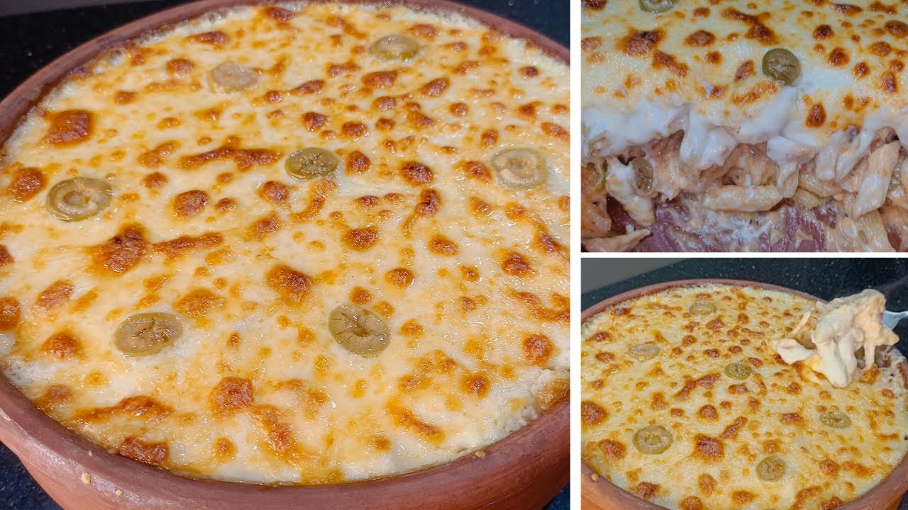 طاجن مكرونه فرن بالفراخ سهل وسريع وطعم خيالي وانسوا اي مكرونه