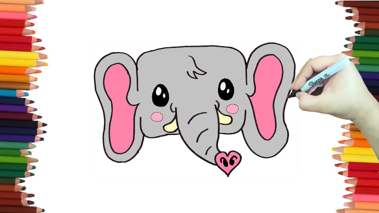 Featured image of post Elefante Kawaii Para Dibujar Murci lago kawaii para pintar con colores muy divertidos