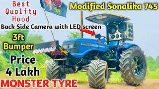 Full Modified Tractor | Sonalika Tractor| Monster Tyre | Heavy Bumper | LED Screen | Modified Trend
