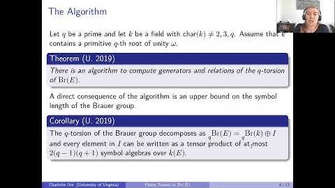 Prime Torsion in the Brauer Group of an Elliptic Curve, Charlotte Ure