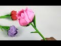 Membuat Mawar Cantik dari Kertas | Cara membuat Bunga Dari Kertas HVS / Origami | Flower Paper diy