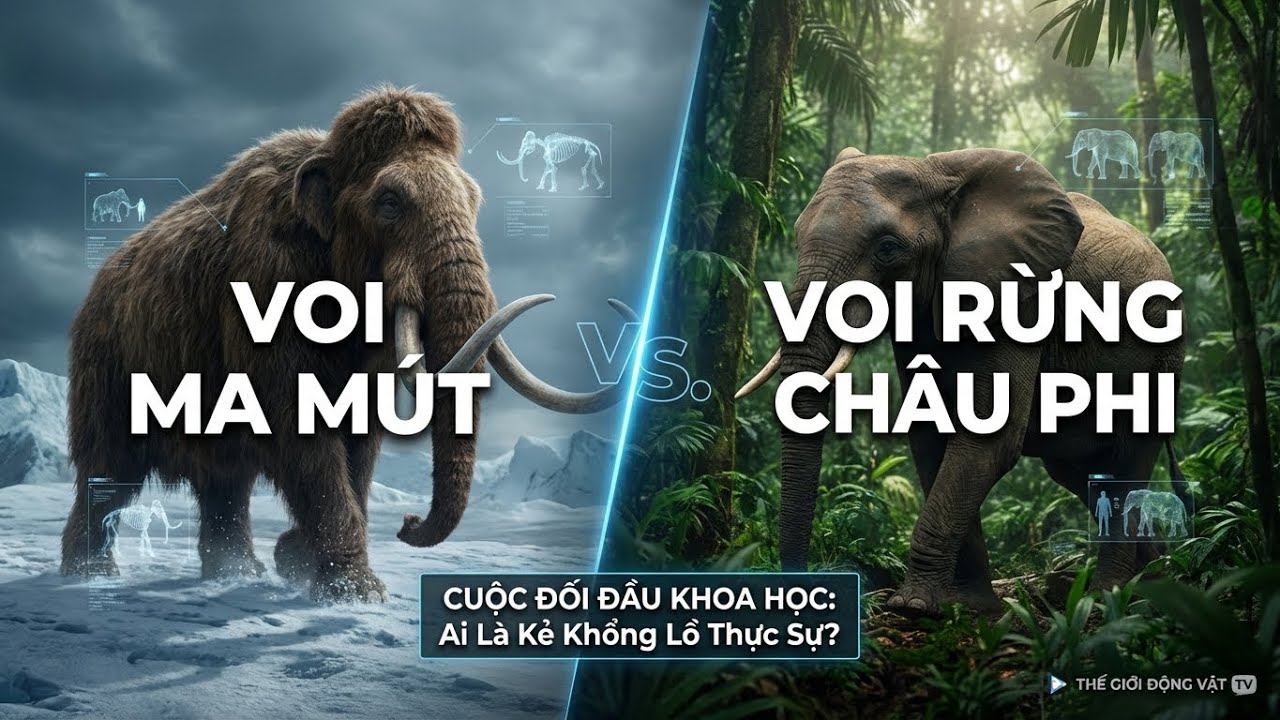 Voi Ma Mút vs Voi Châu Phi: Sức mạnh cơ bắp hay Cặp ngà huyền thoại? | PRIMAL VS.