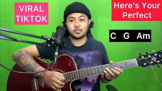 Chord Gampang (Here's Your Perfect - Jamie Miller) (Gitar Tutorial) Pemula Viral Tiktok