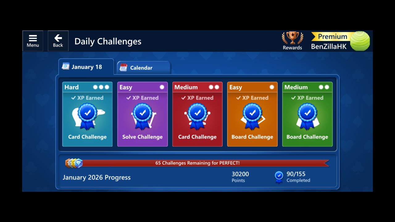 Microsoft Solitaire Collection | Daily Challenges | 18 January 2026 Solution