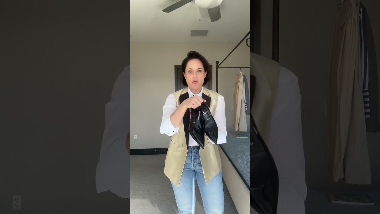 Styling this metallic Banana Republic vest for a smart casual look. 