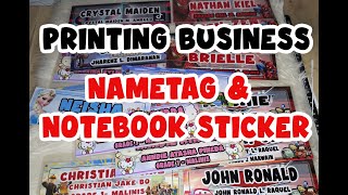PRINTING BUSINESS NAME TAG AND NOTEBOOK STICKER