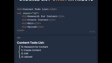 Ordered list start attribute #html5 #coding #htmlcss