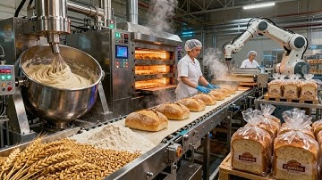 Inside a Modern Bread Factory: From Wheat Grain to Packaged Loaf Bread (Full Process)