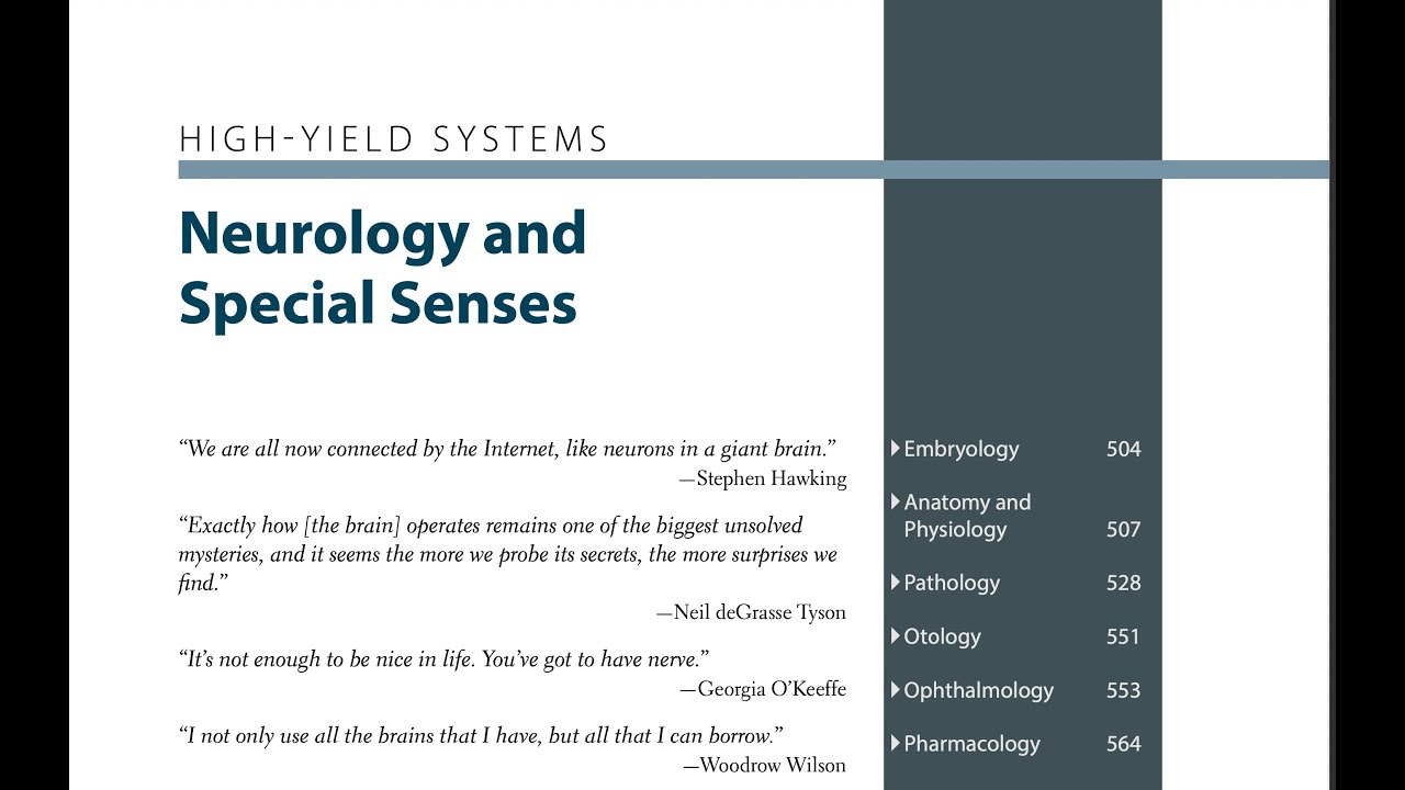 USMLE Read With Me First Aid Neurology and Special Senses YouTube