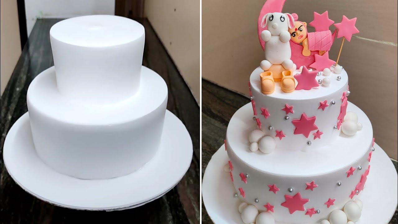 2 Step Cake Fondant Cake Design Birthday Cake Decorating Tutorials ...