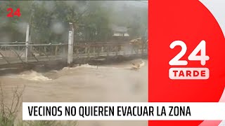 Desborde del río Andalién: vecinos no quieren evacuar la zona | 24 Horas TVN Chile
