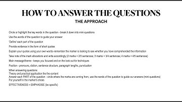 English Paper 1 - How to Approach a Comprehension