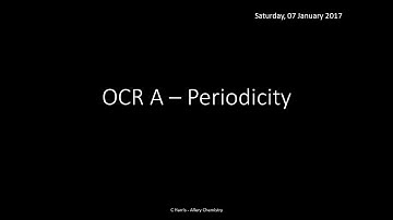 OCR A 3.1.1 Periodicity REVISION