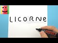 COMMENT DESSINER UNE LICORNE KAWAII À PARTIR DU MOT LICORNE - TUTO DESSIN