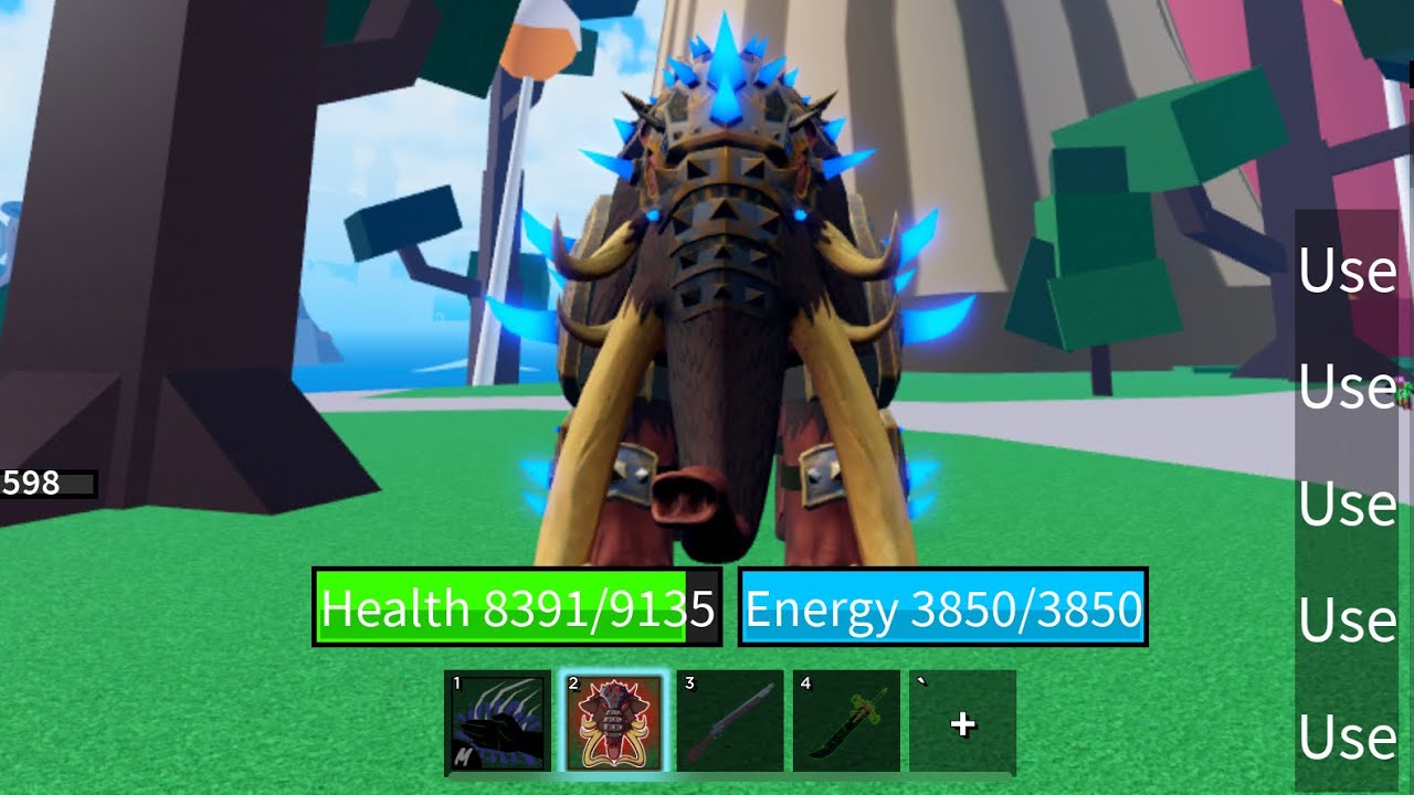 Showcasing the new mammoth fruit and the dark blade rework in blox ...