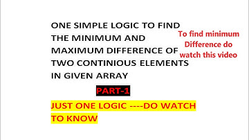 How To Find The Minimum Difference Between Two Elements Of Array In Java