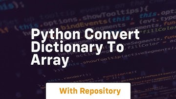 python convert dictionary to array