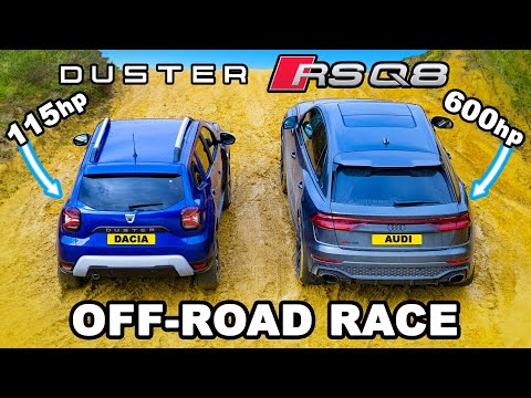 Audi RSQ8 v Dacia Duster: UP-HILL DRAG RACE & which is best OFF-ROAD!