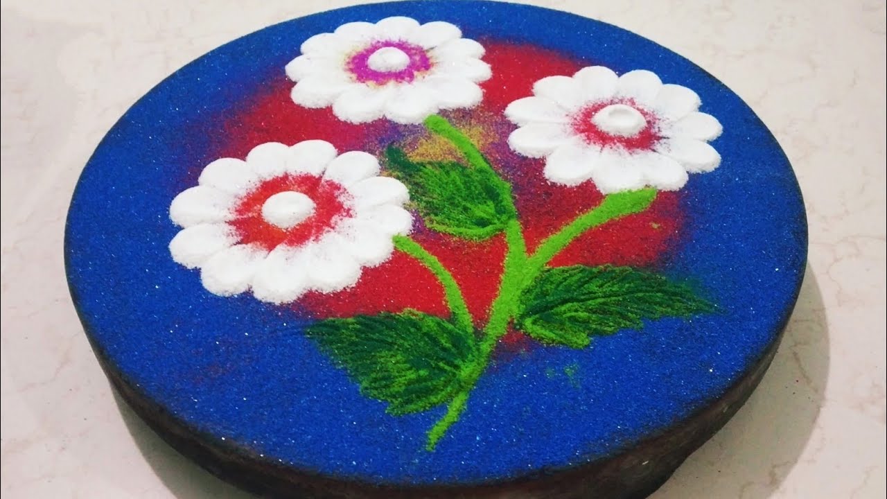 Easy Flower scene || Rangoli Design || Easy Rangoli || Easy Rangoli ...