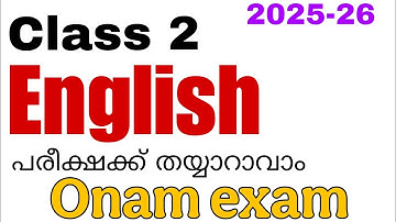 Class 2 english first term exam model Questions/std2 english Onam exam 2025/previous year question 