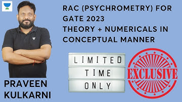 RAC (Psychrometry) for GATE 2023 | Part 1 | Praveen Kulkarni | Let