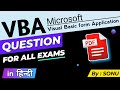 VBA Questions and Answers in Hindi (Visual Basic for Application MCQ PDF for competitive exams)