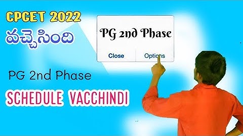 PG 2nd Phase weboptions Date vacchindi || TS CPGET 2022 Weboptions ||Schedule released once watch it