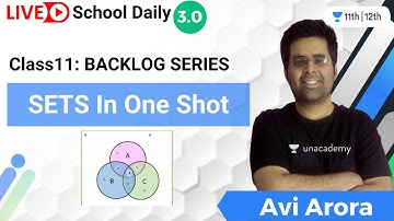 Class 11 | Backlog Series | SETS in One-Shot | Math | Unacademy Class 11&12 | Avi Arora