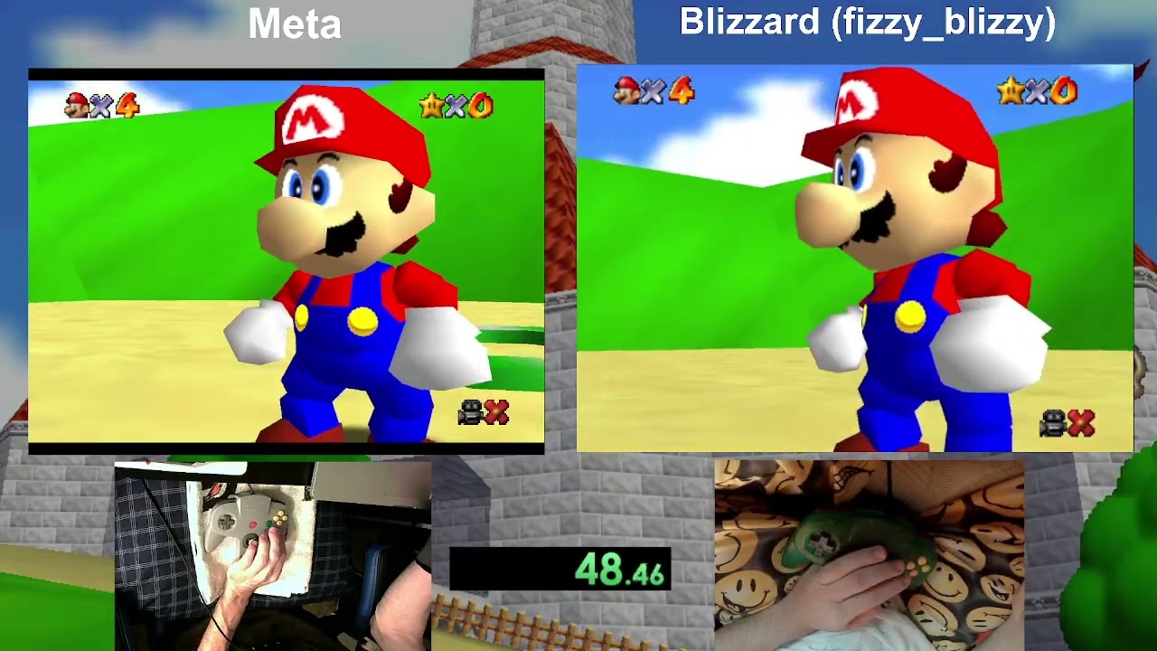 Super Mario 64 - Left Hand Only 70 Star Race vs. Blizzard [N64]