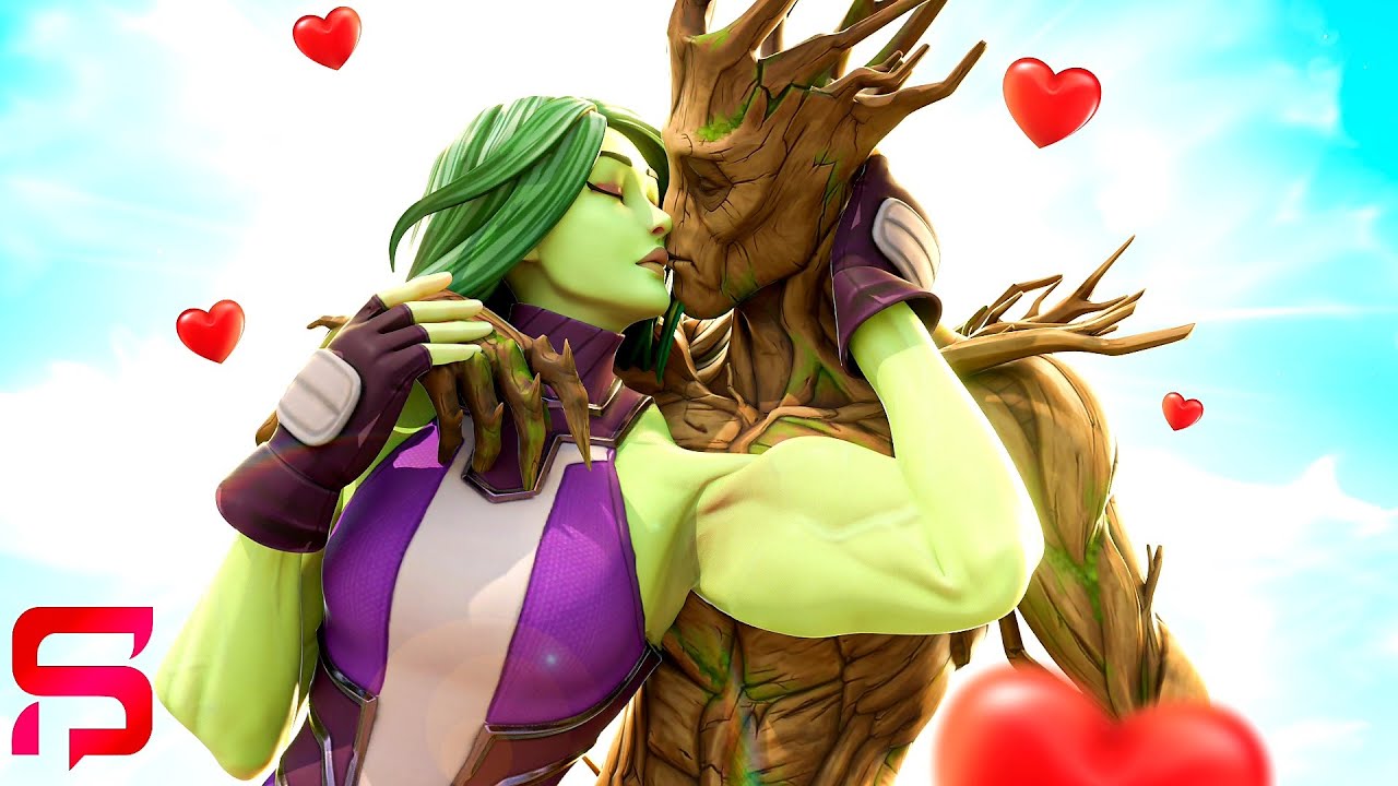 GROOT'S FIRST EVER KISS.... ( Fortnite  )