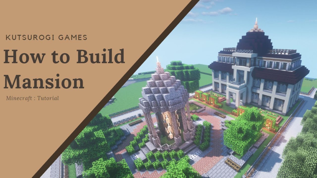 マインクラフト 大きな家の作り方 洋館風の豪邸の建築 公園と合わせておしゃれに Minecraft How To Build Mansion Youtube