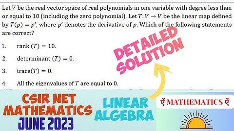 Linear Algebra ID-704074 | CSIR NET MATHS JUNE 2023