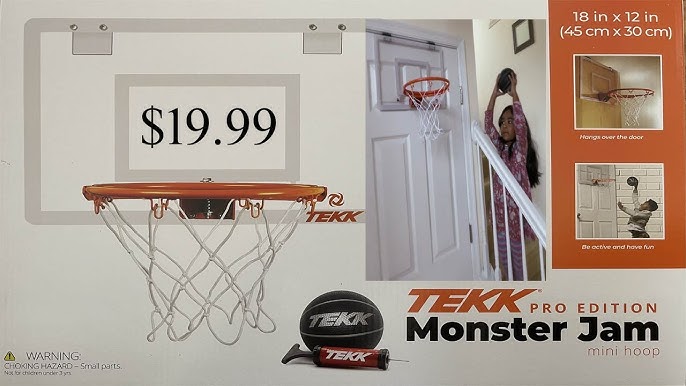 Tekk Pro Edition Monster Jam Mini Hoop 18"x12" Shatterproof New  Basketball Toy 854411003217