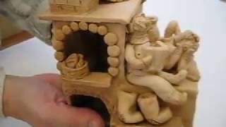 Печь подсвечник глиняный