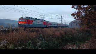 Электровоз ЭП1-312 с опаздывающим поездом №352Э Советская Гавань-Владивосток следует по Транссибу.