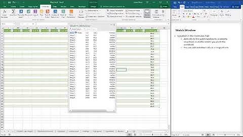 Watch Window in Excel