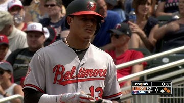 BAL@MIN: Machado lines an RBI single to left field