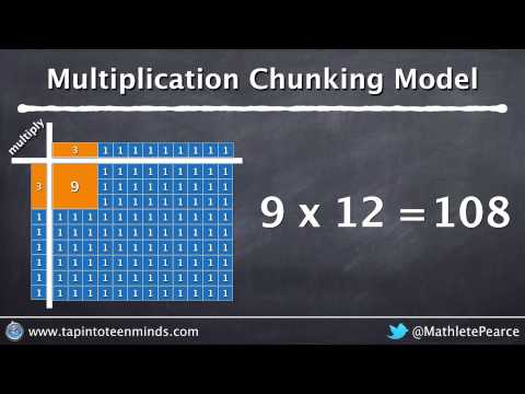 Multiplication By Chunking - Multiplying 9 by 12 Visually Using Groups Of 3